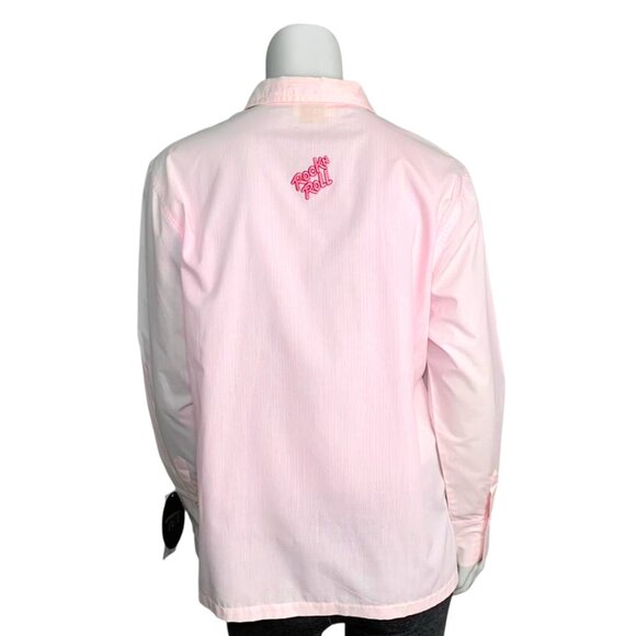 VINTAGE TIA Deadstock Novelty 50's Diner Embroidered Button Down Shirt - Picture 2 of 8